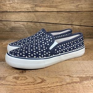 Mossimo Navy/White Diamonds Loafer Sneaker Sz 9